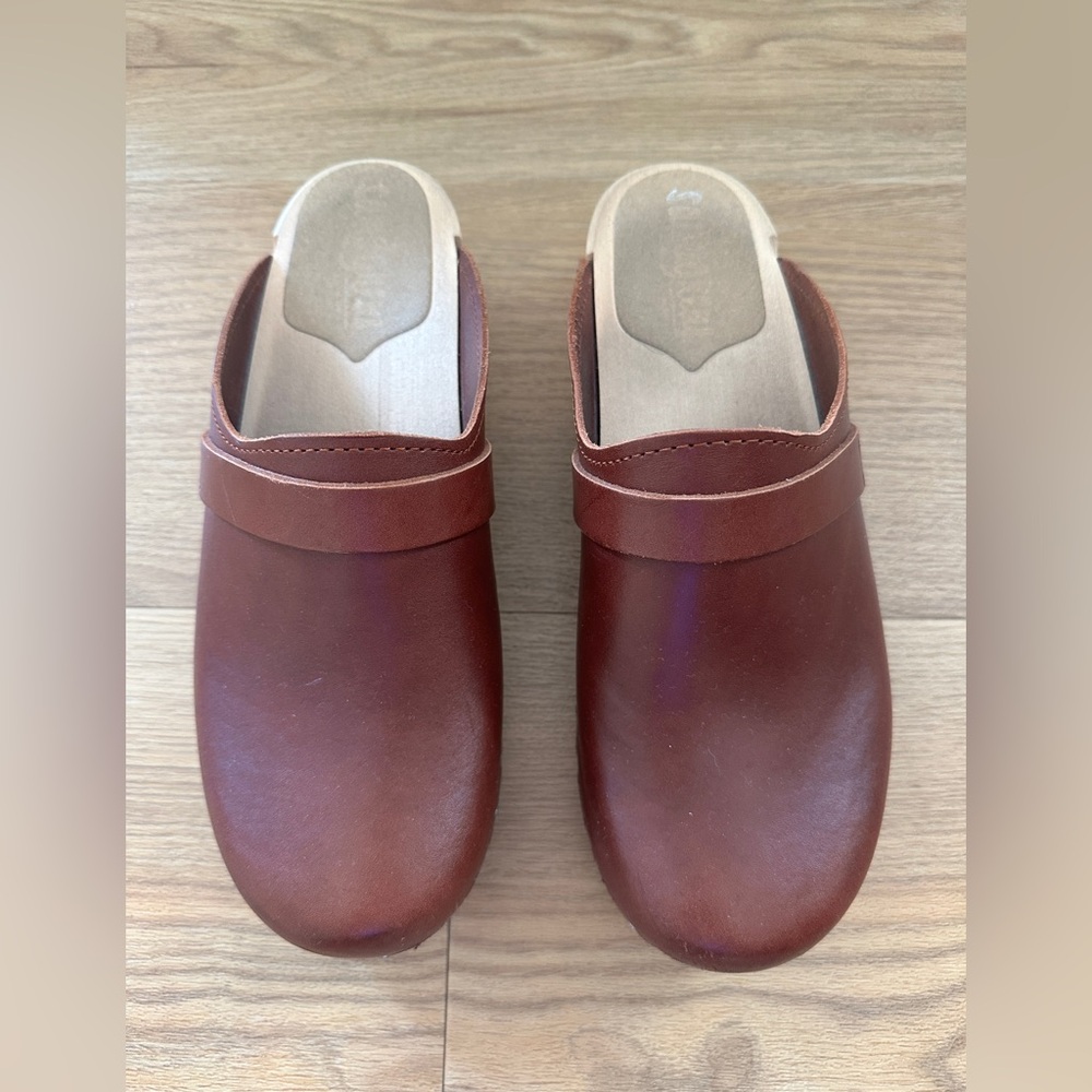 Sandgrens Handmade Swedish Wood Leather Clogs